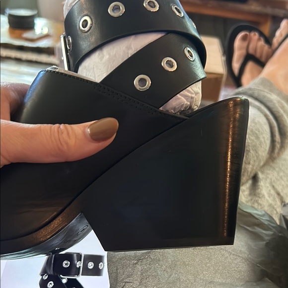 All Saints Silver and Black Open Toe Bootie - Picture 9 of 10